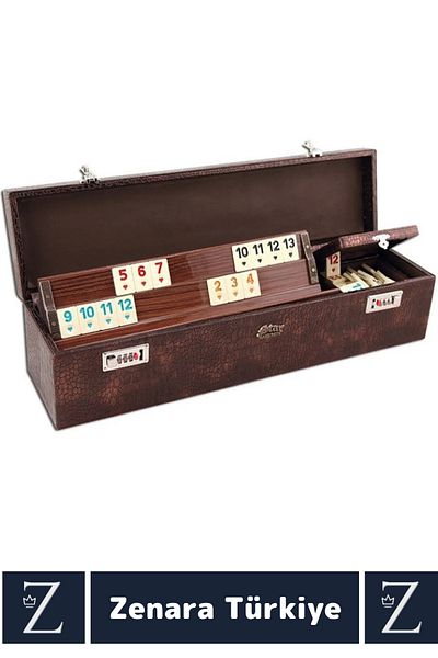 Zenara Luxery Family Home Friend Coffee Cafe Game Durable Erasable 101 Okey Set with Special Lock Bag
