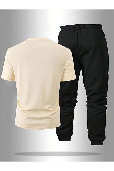 WOODROFFE Men's "Paris" Printed Short Sleeve T-Shirt and Jogger Pants Set