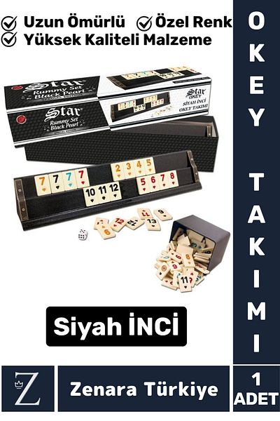 Zenara Premium Durable Erasable Family Home Friend Coffee Cafe Gaming Black Pearl 101 Okey Team