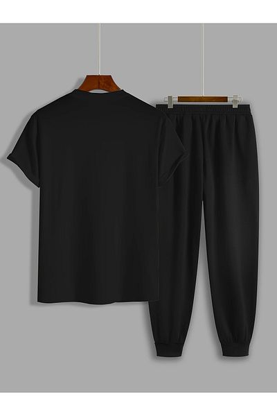 WOODROFFE Men's Milona Italia Printed T-Shirt & Sweatpants Bottom Top Set Combination