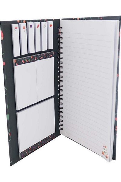 Roco Sticky Notebook Flower A580 Pages (40 Sheets) Blank/Ruled