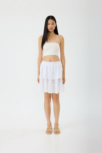 SEVİLEN Layered Linen Skirt