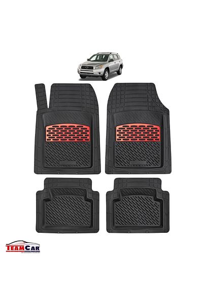 TEAMCAR ® Car Mats Tray Type Compatible Toyota Rav4 (2006–2012) Red