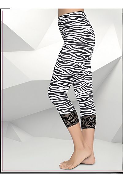 Altınay Women's Lace Zebra Sporty Leggings - 90% Cotton (Lilitime)