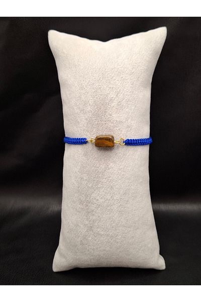 Han Ticarethane Tiger Eye Natural Stone Macrame Braid Bracelet