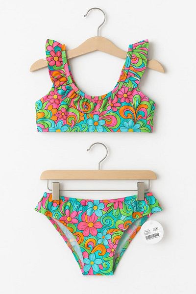 No Gossip Multicolored Patterned Girl's Bikini Set
