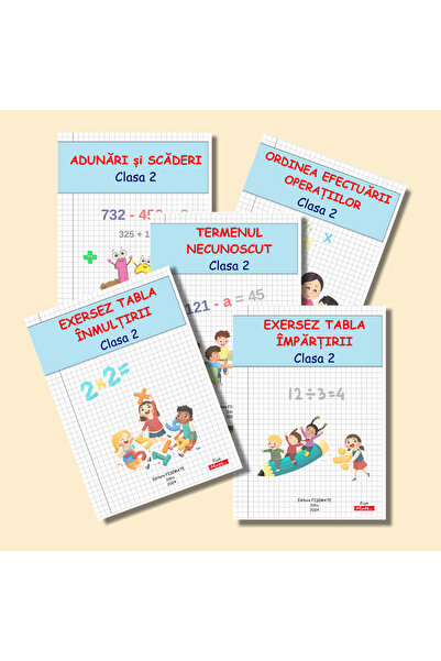 Editura Fisemate.ro Pachet 5 caiete Operatii Matematice clasa 2 pentru copii
