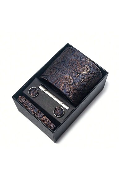 The Casius. Men's Classic Set - Tie, Pocket Square, Cufflinks, Tie Clip