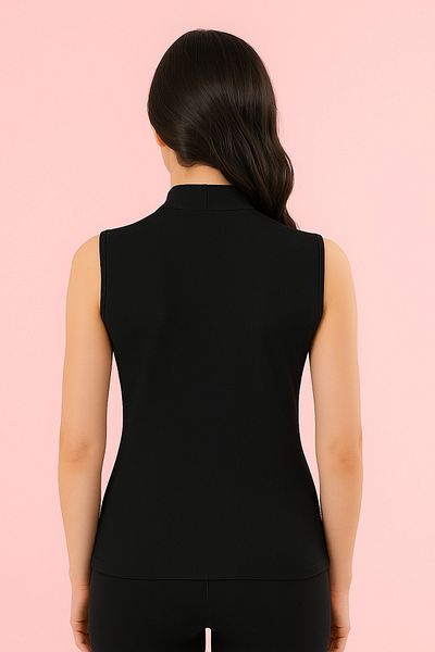 Altınay Women's Zero Sleeve Half Turtleneck Tank Top - 90% Cotton (Lilitime)