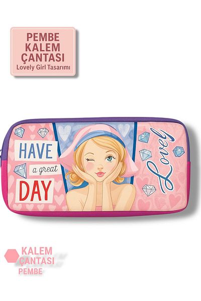 madam gold Pink Pen Wallet Double Eye Wide and Convenient