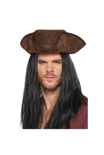 ForWhat Pălărie de spectacol de căpitan cu păr negru pentru birou, acasă, bir...