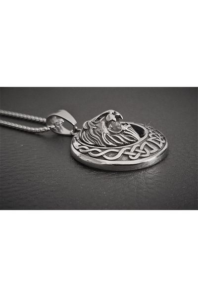 voyageaccessory Stainless Steel King Lion Necklace /60 cm Chain