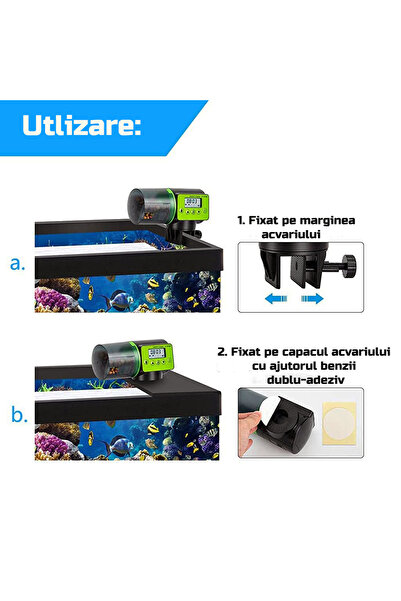 ZEQAS Smart Aquarium Feeder Manual & Automatic, LCD, Digital Timer, Batteries, Compact