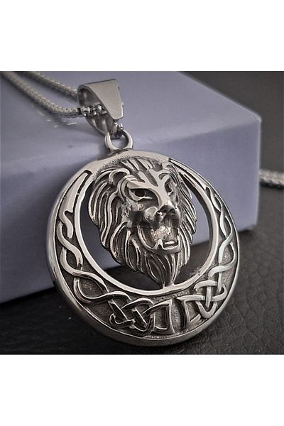 voyageaccessory Stainless Steel King Lion Necklace /60 cm Chain
