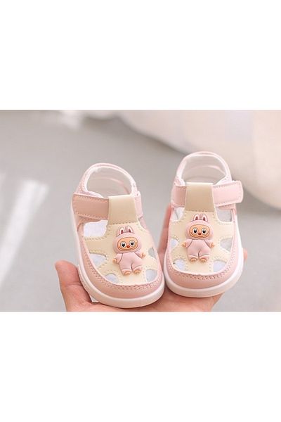 Superbaby Sandalute roz cu ivoire pentru fetite - Bebe