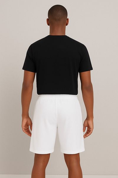 Boi Unisex Λευκό Μαύρο ριγέ Βαμβακερό χαλαρό σορτς-Casual σορτς-NY Γυναικείο εμπριμέ ψηλόμεσο πλεκτό με τσέπες
