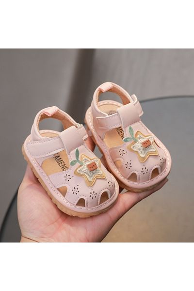 Superbaby Sandalute roz cu piuitoare si steluta aplicata