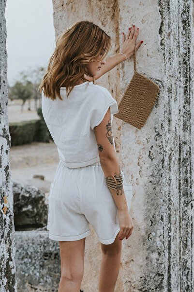 Cosibello Home Lara Women's Linen Suit with Shorts