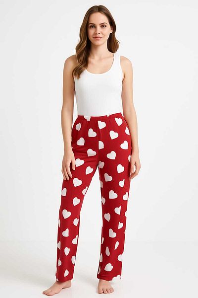 Eyfuze Women's Plus Size Patterned Milan Fabric Pajama Bottoms