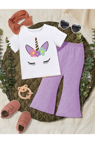 bebekpare Girl's Summer Spanish Suit Printed
