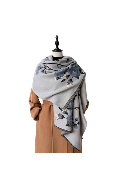 The Casius. Esarfa lunga tip sal pentru dama, model floral The Casius