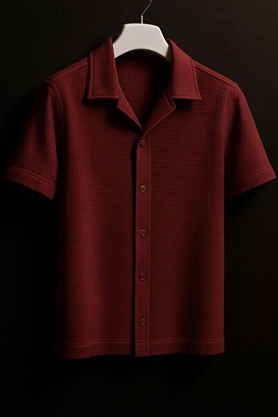 LC Waikiki %100 Pamuk Waffle Kumaş Premium Kalite Kısa Kollu Yazlık Erkek Gömlek