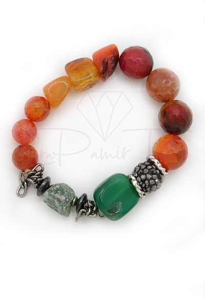 Esra Pamir Agate and Aventurine Natural Stone Bracelet