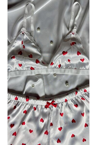 Lessya Satin Shorts Bralet Pajama Set Patterned