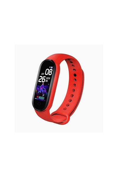 SIKS ® Bluetooth Fitness Bracelet, Pedometer, Notifications, Model M5, Red
