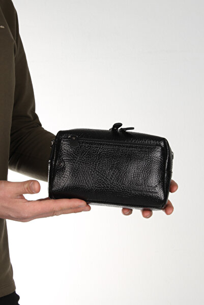 Fiyaka Traum Genuine Leather Shaving Handbag Hand Portfolio Clutch Bag Black