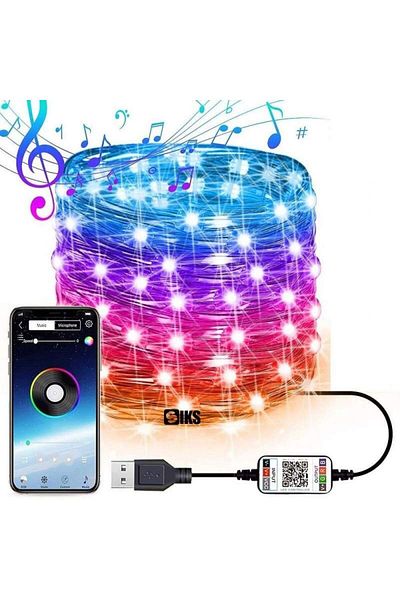 SIKS ® smart lighting installation, bluetooth 4.0, app control, USB connection, 8 meters, multicolor