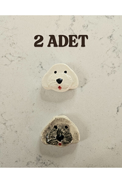 Soli Seramik El Yapımı Köpekli Seramik Magnet, Köpekli Buzdolabı Magneti, Dol...