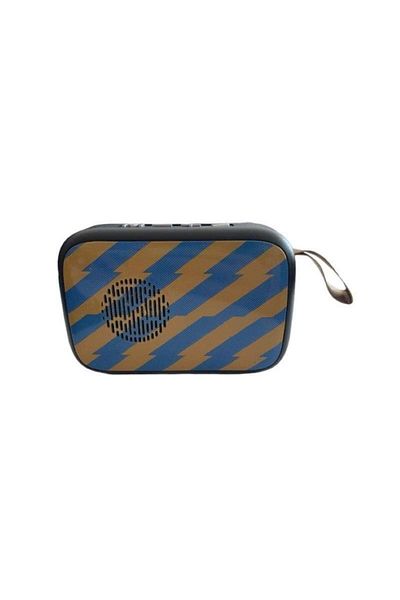 SIKS Boxă portabilă ® cu baterie reîncărcabilă, mini boxă, cablu USB, albastru/maro
