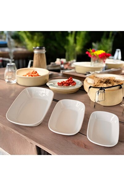 BARITCIOGLU Mezelik Presentation Breakfast Snack Bowl Set of 3 Boat Plates