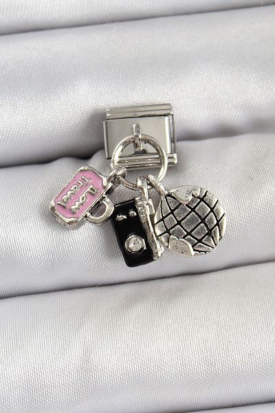 AfraBeauty 316L Stainless Steel Dangle Silver Color Nomination Charm - Multiple Model Options