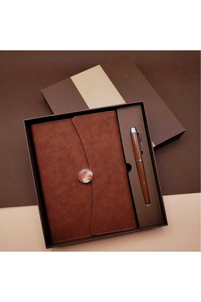 Wolawood Special Boxed Leather Notebook Vip Roller Pen Gift Set Lined Daily Memory Souvenir Notebook Concept Set