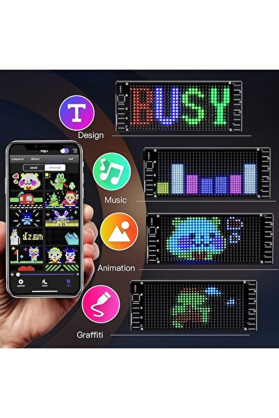 DLMDL Flexible Programmable LED Panel - Bluetooth Control, Customizable Text And Animations,