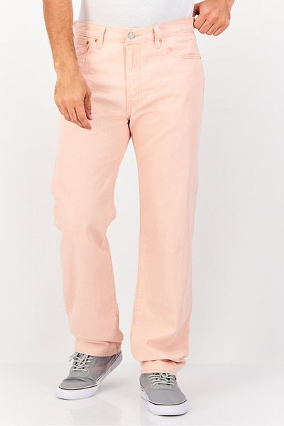 Levi's Men Regular Fit Solid Non Stretchable Denim Jeans, Pink