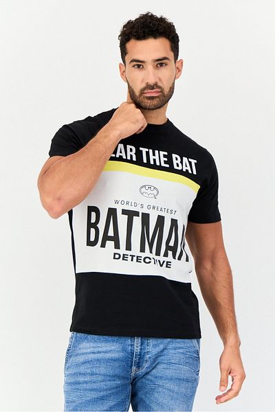 DC COMICS Men Crew Neck Short Sleeve Graphic Print T-Shirt, Black