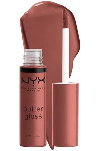 NYX Professional Makeup Butter Gloss, Non-sticky Lip Gloss, Buttery Soft, Silky Smooth And Creamy, (DEEP NUDE)