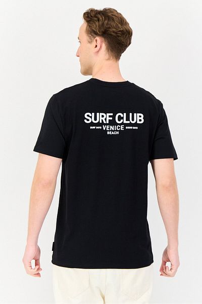 Threadbare Men Crew Neck Short Sleeve Graphic T Shirt, Black