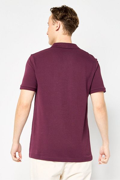 John Richmond Men Regular Fit Brand Logo Short Sleeves Polo Shirt, Maroon