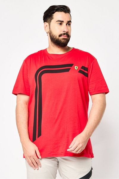 Scuderia Ferrari Men Sportswear Fit Short Sleeve Outdoor T-shirt, Red