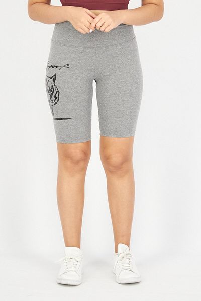 Plein Sport Women Sportswear Fit Training Shorts, Grey