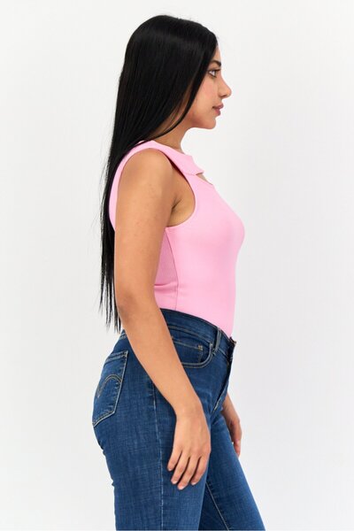 Salsa Women Ribbed Sleeveless Bodysuit, Pink