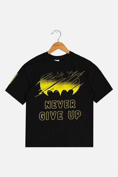 Batman Kids Boy Crew Neck Short Sleeves Graphic Print T-Shirt, Black
