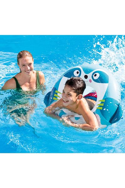 MAİN SHOP Intex Inflatable Pool and Sea Swimming Ring Children's Ring with Cute Animals Figures + 8 Years M-59266