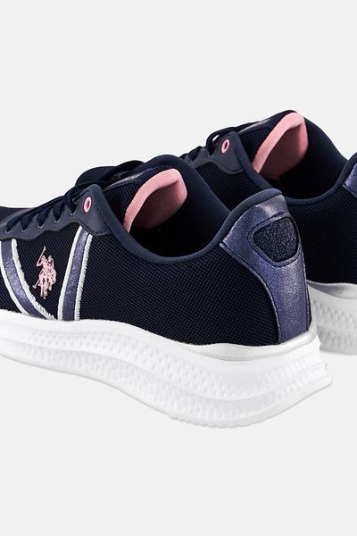 U.S. Polo Assn. Women Lace Up Brand Logo Casual Shoes, Navy