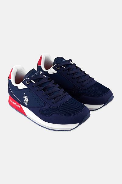 U.S. Polo Assn. Men Eco Suede-Mesh Lace Up Casual Shoes, Navy