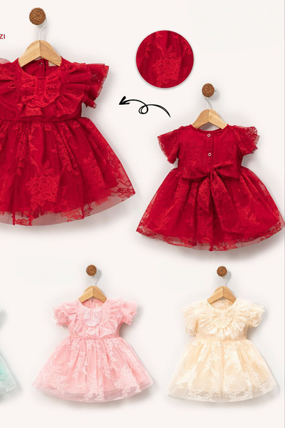 Baby Animals Kız Bebek Elbise Kız Çocuk Elbise Doğum Günü Parti Düğün Elbise Kısa Kollu Astarlı Elbise